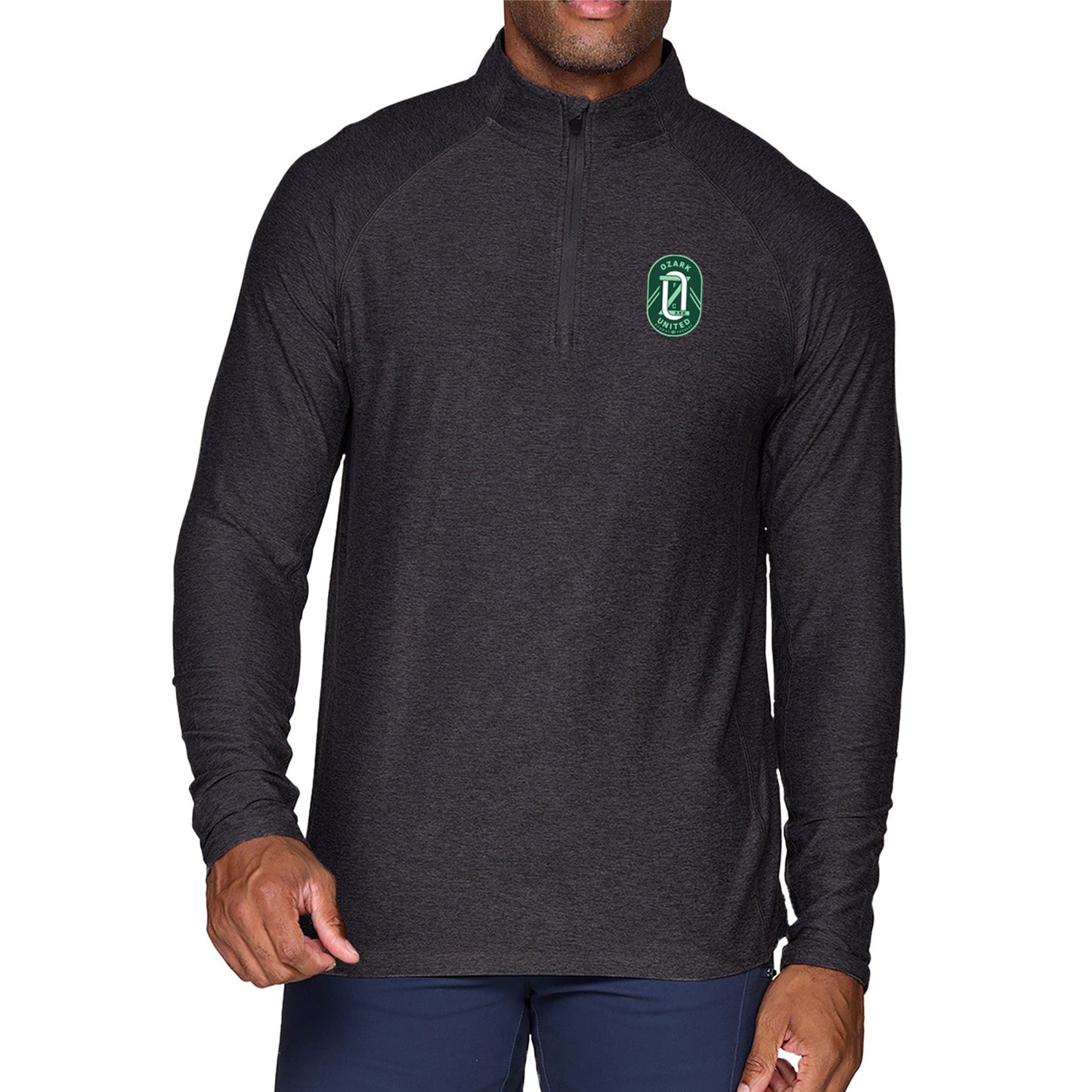 Unisex ¼ Zip Black Pullover